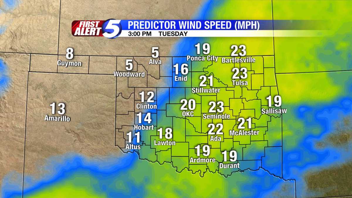 Hour-by-hour Oklahoma wind speed slideshow