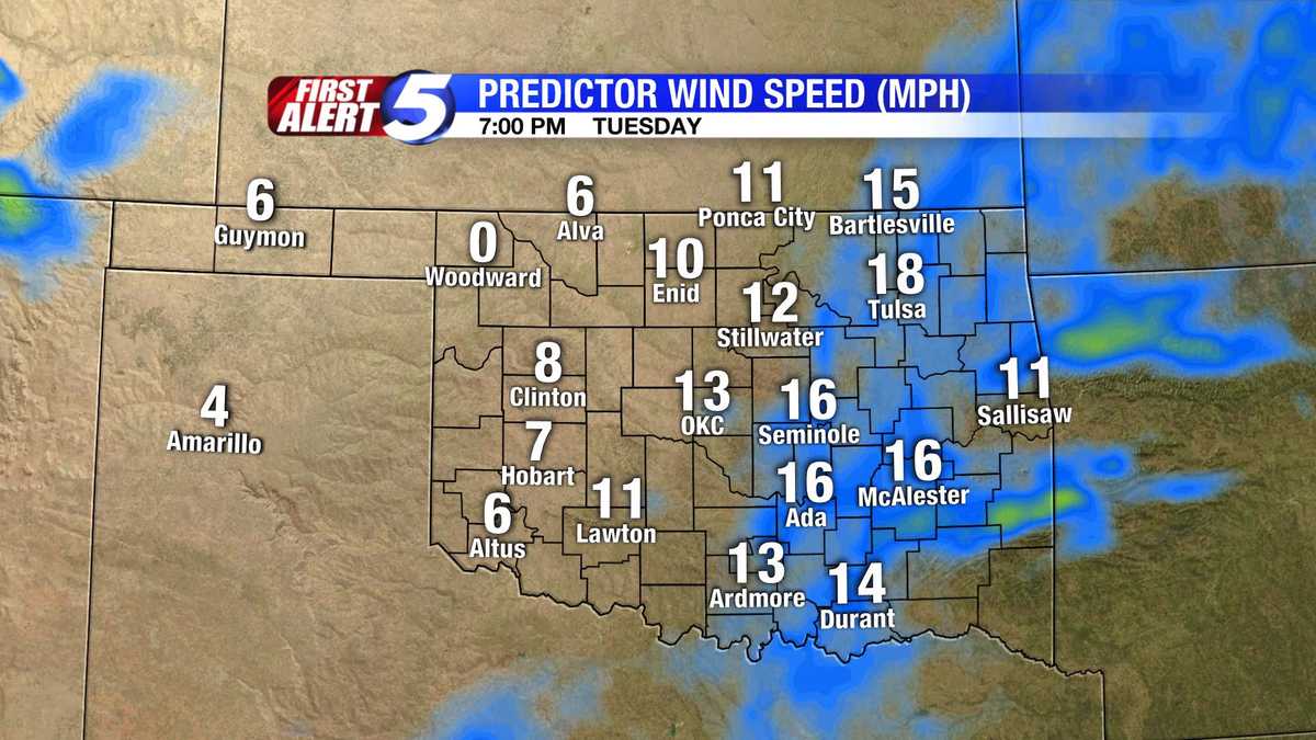 Hour-by-hour Oklahoma wind speed slideshow