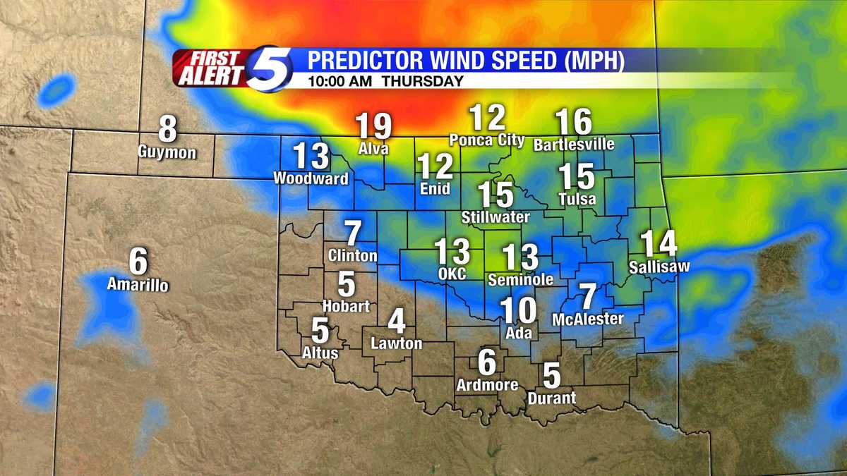 Hour-by-hour Oklahoma wind speed slideshow