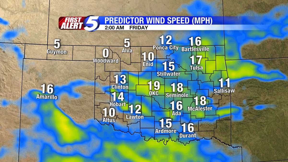 Hourbyhour Oklahoma wind speed slideshow (Nov. 8)