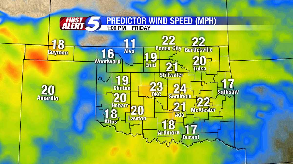 Hour-by-hour Oklahoma wind speed slideshow (Nov. 8)