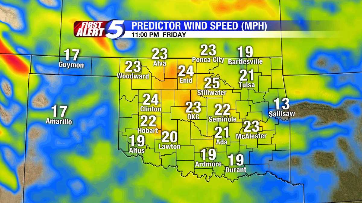 Hour-by-hour Oklahoma wind speed slideshow (Nov. 8)