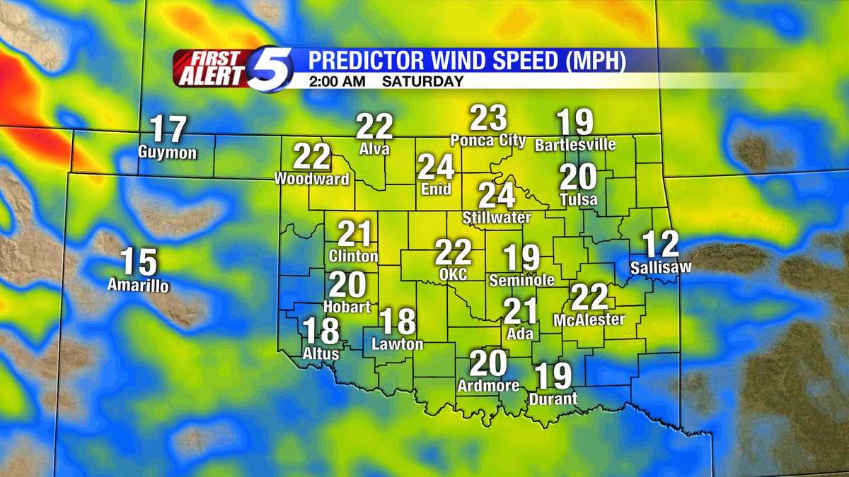 Hour-by-hour Oklahoma wind speed slideshow (Nov. 8)