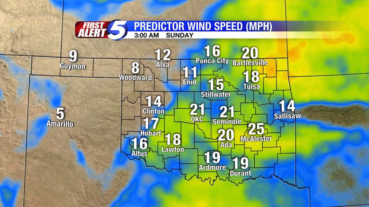 Hourbyhour Oklahoma wind speed slideshow (Nov. 8)