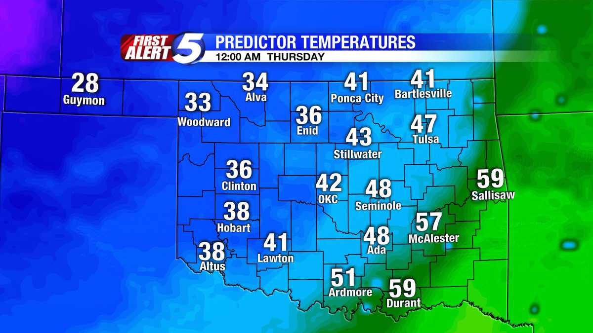 How cold will it get? Oklahoma Wed. temperature slideshow