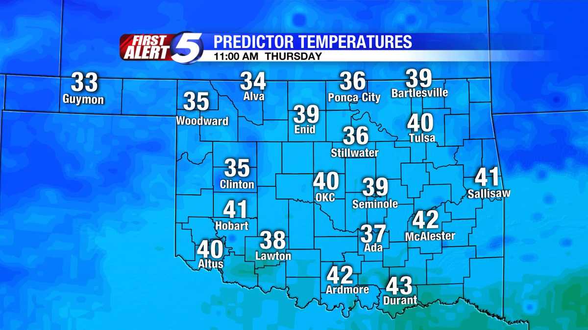 How cold will it get? Oklahoma Wed. temperature slideshow