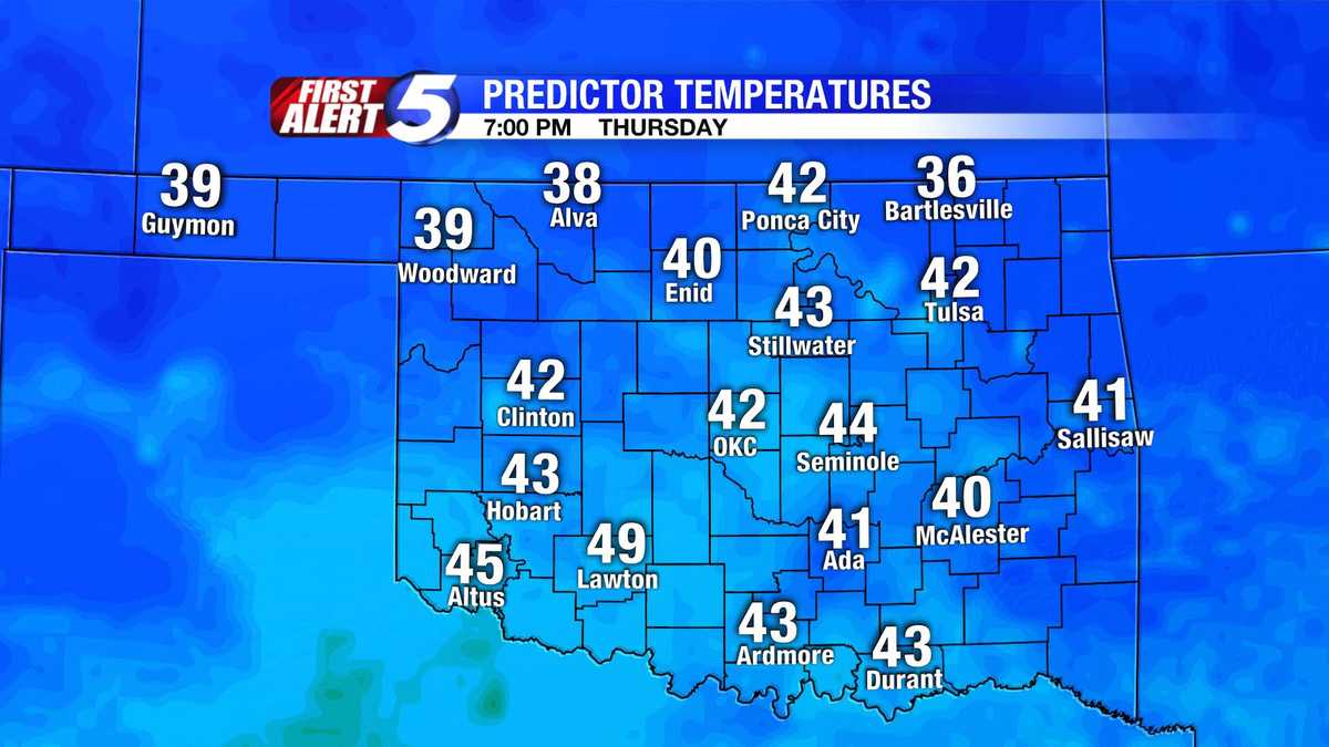 How cold will it get? Oklahoma Wed. temperature slideshow