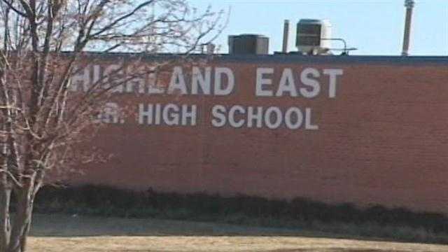 Authorities say a student at Highland East Junior High School in Moore brought a large knife and two guns to school.