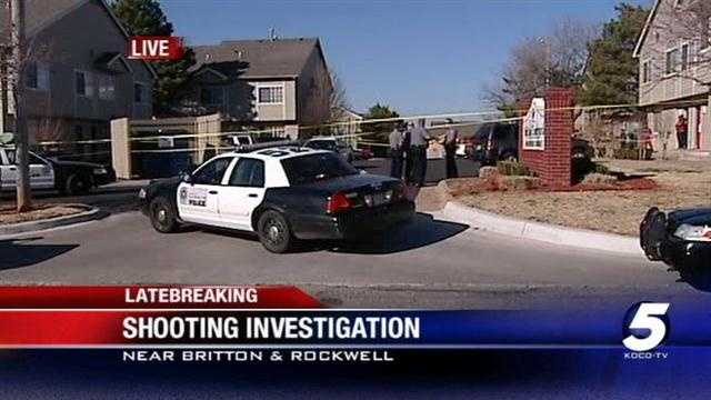 A shooting that left one person hurt has police looking for two people in northwest Oklahoma City. The shooting happened at the Britton Courtyards.