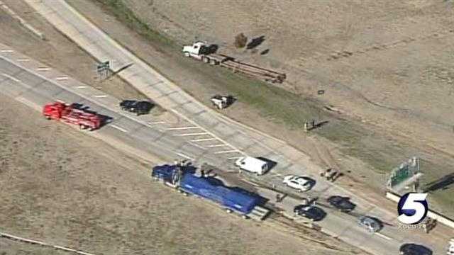 Hazmat crews were called to a fuel leak along southbound lanes of I-44 on Thursday.