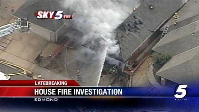 Firefighters battled a house fire in Edmond near 2nd Street and I-35 on Friday afternoon.