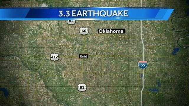 A 3.3 magnitude earthquake struck near Enid this morning. People in Ponca City may have felt it as well.