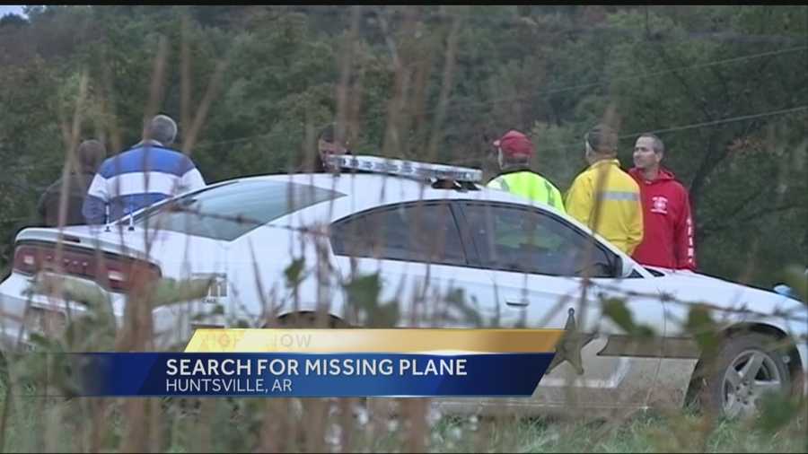 Investigators are searching an area of Northwest Arkansas where they say they lost radio contact with a plane that was due to land in Oklahoma at 3 p.m. Monday.