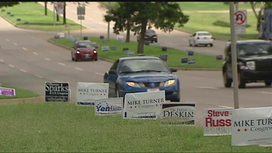 Campaign officials say signs are popping everywhere ahead of tomorrow's election.