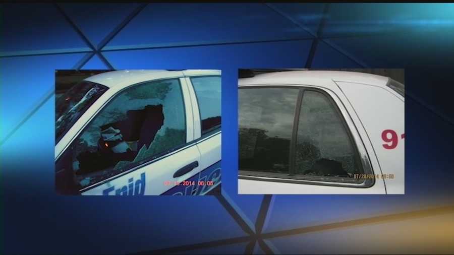 Police say three law enforcement vehicles have been vandalized recently.