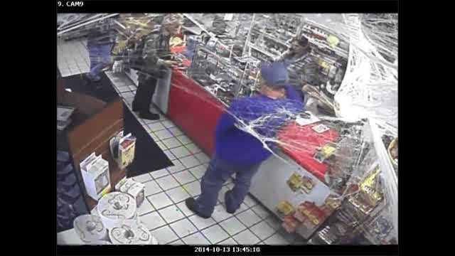 Police are looking for the identities of two men who walked into a south Oklahoma City convenience store and stole a display case of lottery tickets.