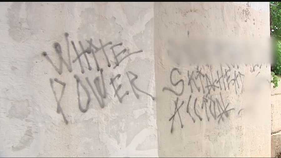 Oklahoma City police are investigating after the graffiti was found.