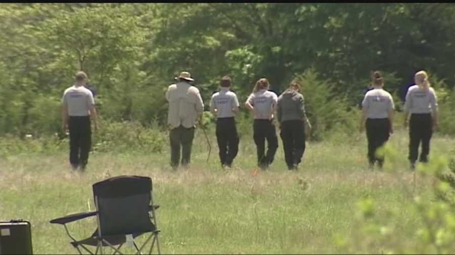 Cadets helped authorities search for evidence in the Anne Hill case in McClain County.