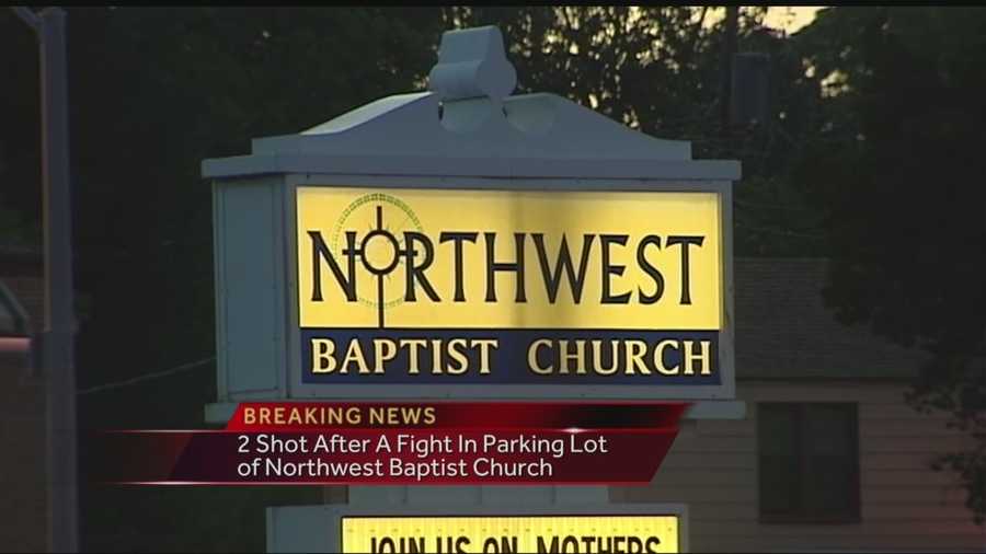 Police say two people are in the hospital after they were shot in a church parking lot.