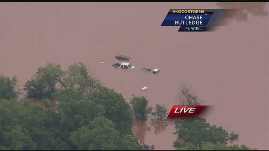 There are evacuations underway in Purcell as Oklahoma experiences historic flooding.