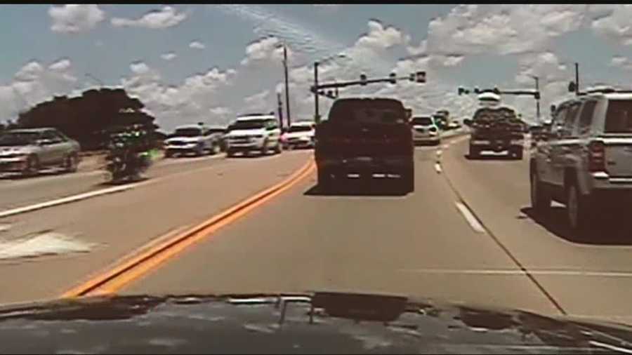 Dash cam footage shows the police pursuit with the suspect.