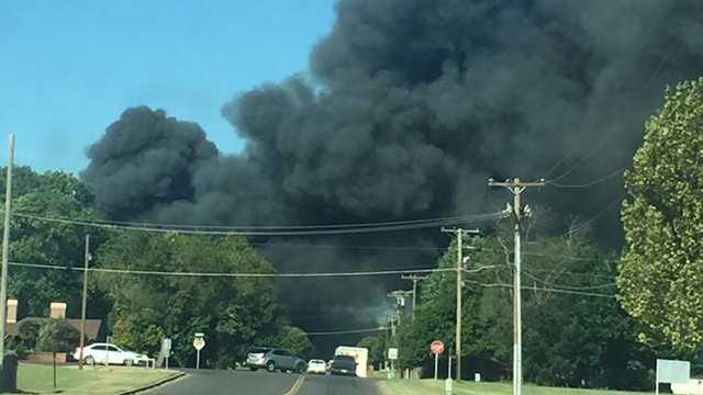 Elk City firefighters battle large structure fire