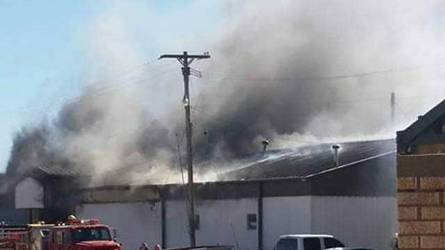 Fire extensively damages Okeene High School's agriculture building