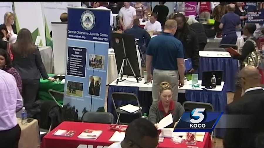 In the midst of an economic downturn in the energy industry, some laid-off oil and gas workers turned to a job fair in Oklahoma City on Friday to find work.