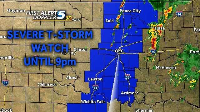 Severe Thunderstorm Watches Issued For Several Oklahoma Counties