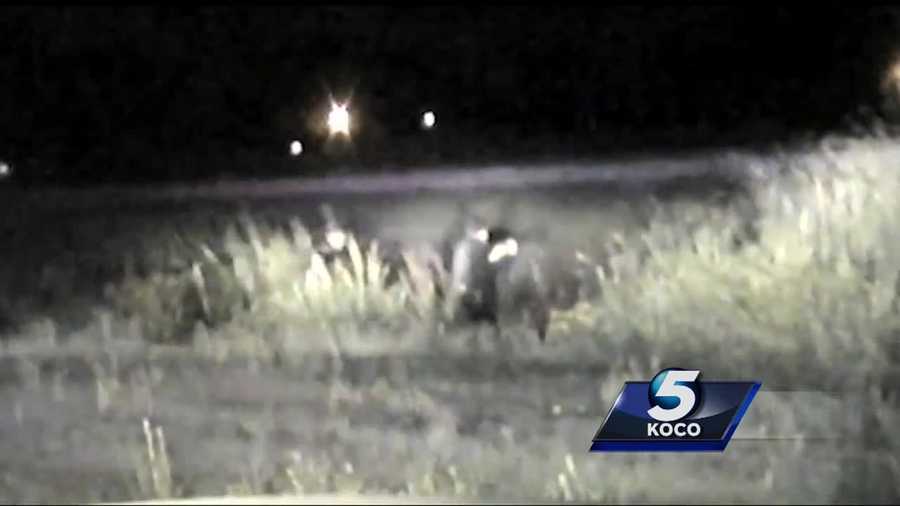 Dash cam video shows tense moments following a wild chase through Chickasha from over the weekend.