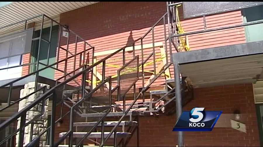A man was hurt but is recovering after he falling about eight feet after falling through the stairs at a metro apartment complex.