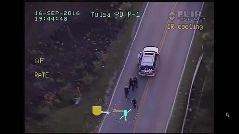 The Tulsa Police Department released helicopter footage of a man who was killed Friday during an officer-involved shooting.