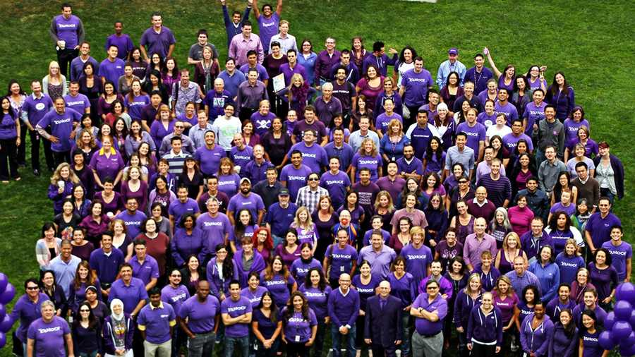 Yahoo's Sunnyvale staff gathered for a Spirit Day photo last year.