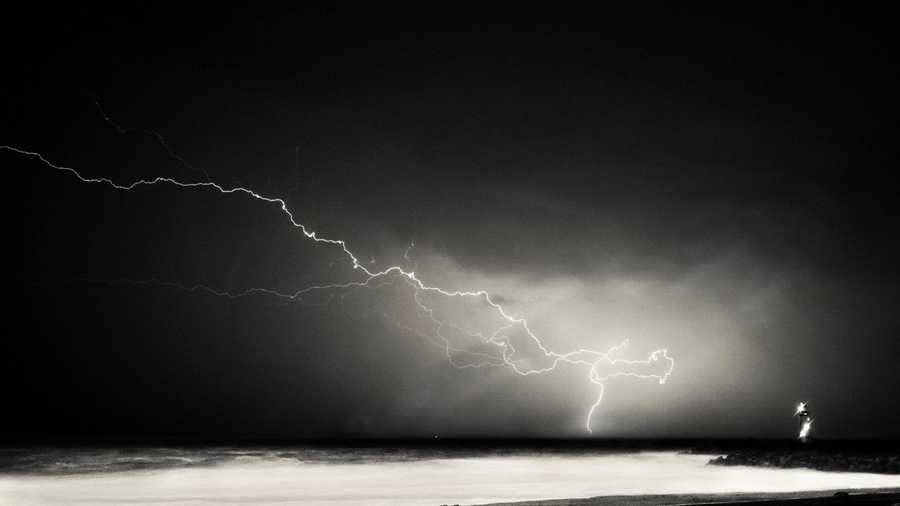 Last year, Santa Cruz photographer Ben Ingram shot this photo of lightening from Twin Lakes State Beach.