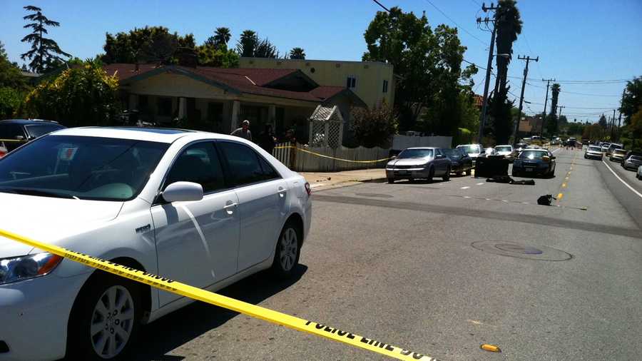 A woman was stabbed to death in this Santa Cruz street on Monday. (May 7, 2012)