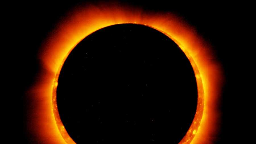 NASA's Hinode satellite captured this image of a solar eclipse on Jan. 4, 2011.