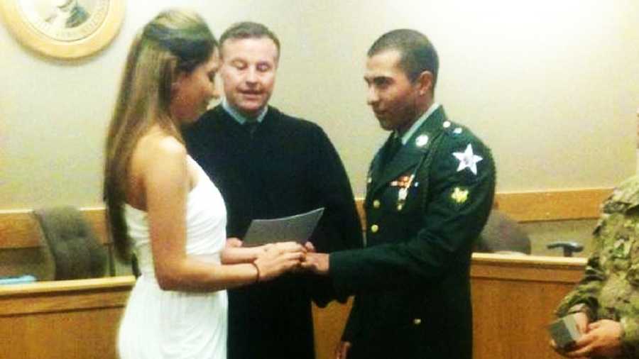 Army Spc. Vilmar Galarza Hernandez married Margarita Contreras-Galarza on March 28, 2012.