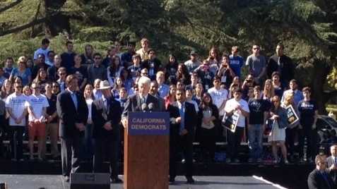 Former U.S. President Bill Clinton speaks to college students Tuesday. 