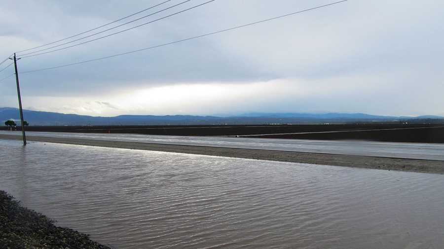 Water rises next to Highway 183 between Salinas and Castroville. 