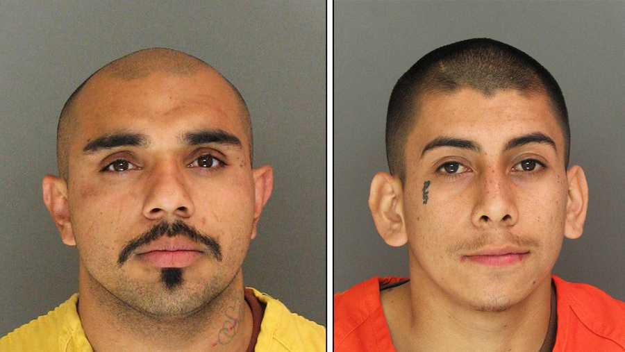 Michael Gonzalez, left, and David Sanchez, right, are seen in police mug shots. 
