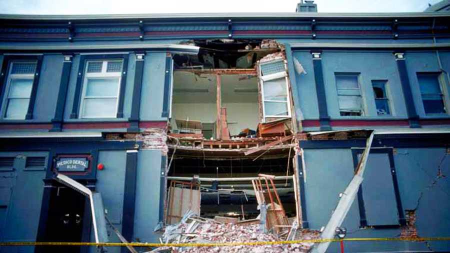 This building in downtown Santa Cruz collapsed during the 1989 Loma Prieta Earthquake. 