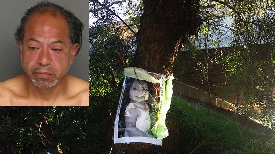 Deputies said Jesus "Jesse" Vargas Espinoza Jr., left, hid a Castroville baby's body at the base of this tree. 