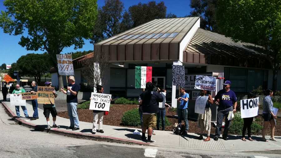 A pro-immigration rally is seen in Santa Cruz. (April 10, 2013)