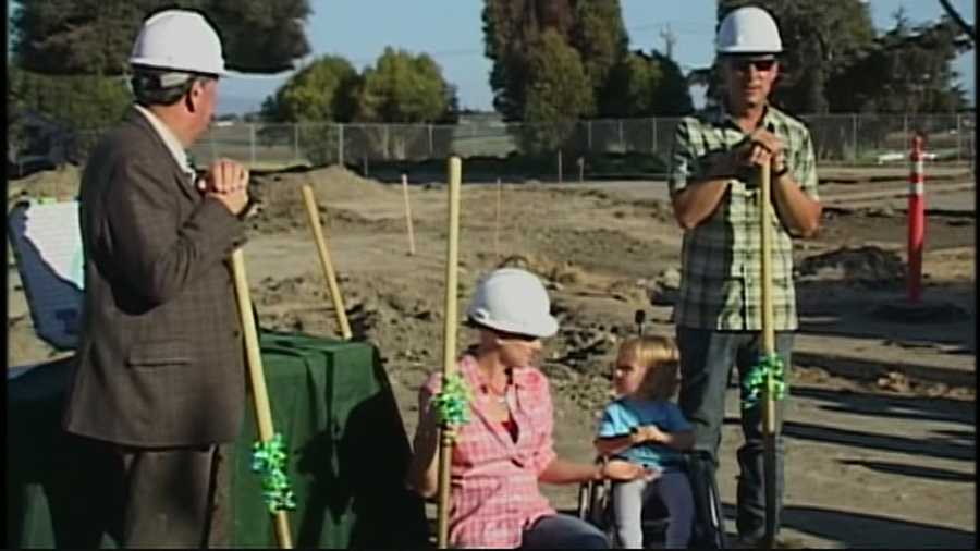 Park supporters and community leaders broke ground Thursday at Tatum's Garden, the first Salinas playground designed for full access for all children, including children in wheelchairs.