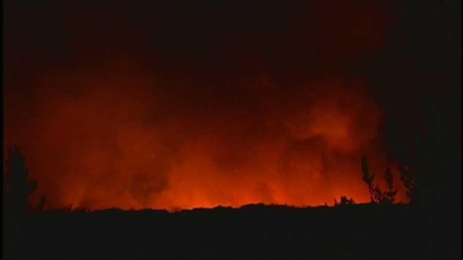 Flames could be seen from around the peninsula Tuesday night.