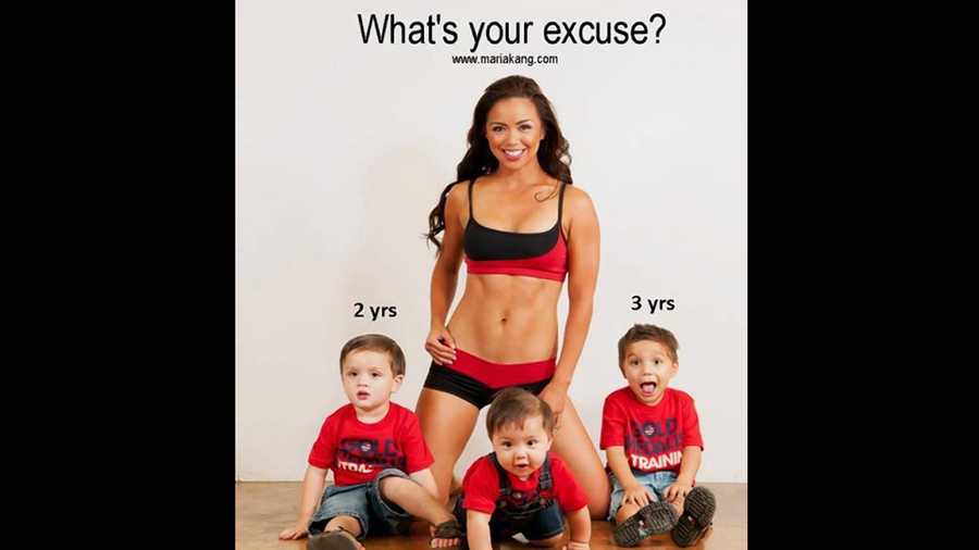 Maria Kang is a mother of three and does not have a personal trainer.