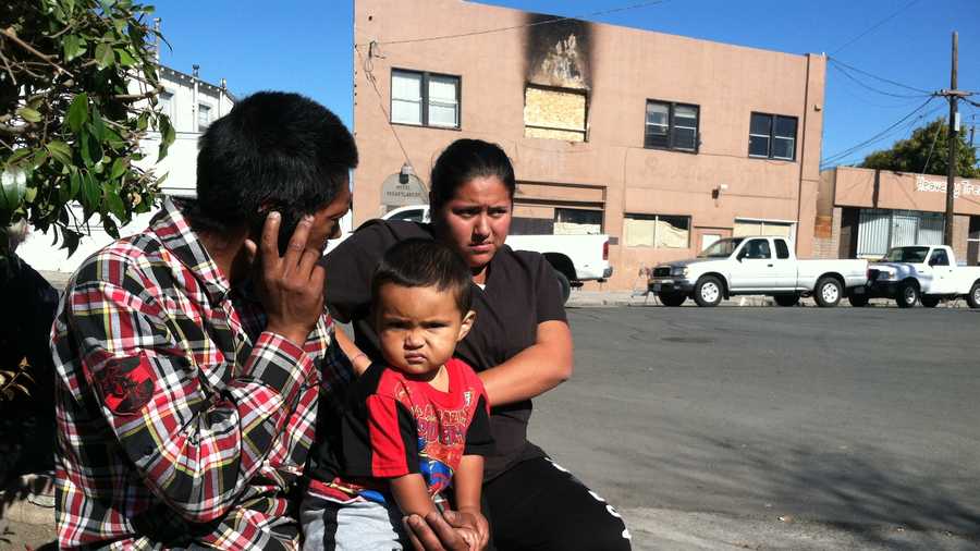Angel Ochoa, his fiancee Jessica Cardenas and their son, Angel Ochoa Jr., were displaced after a weekend fire at the Lake Hotel in Salinas.