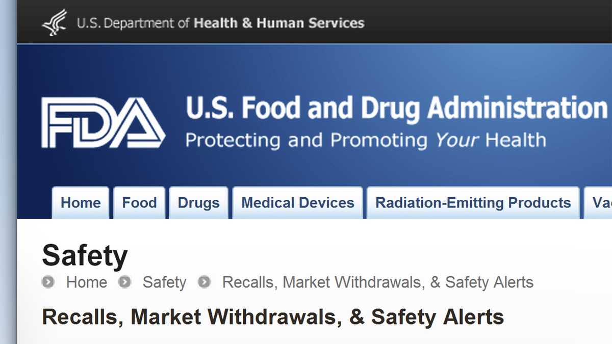 Current FDA recalls