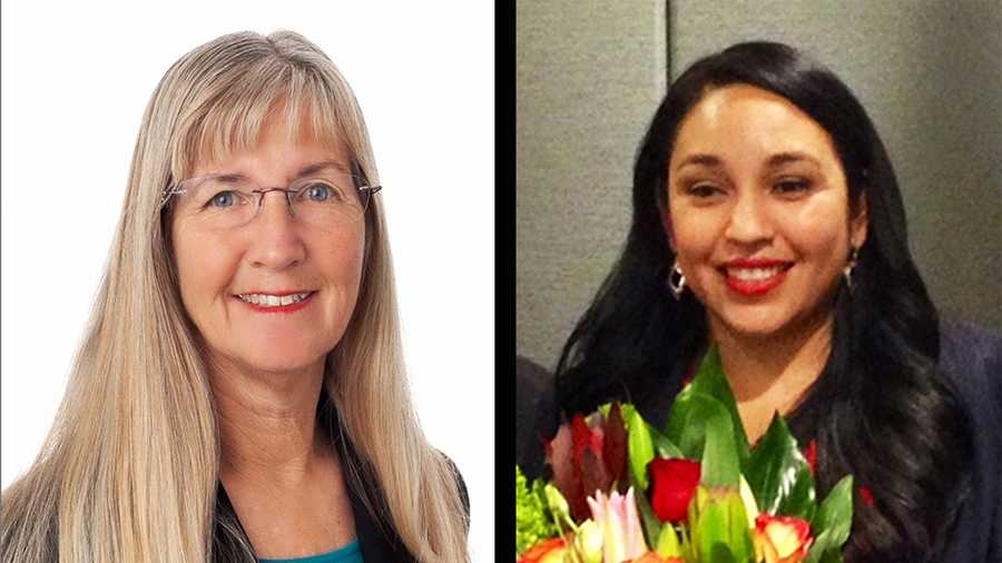 Lynn Robinson, left, will be Santa Cruz's next mayor, and Karina Cervantez, right, will be mayor of Watsonville.