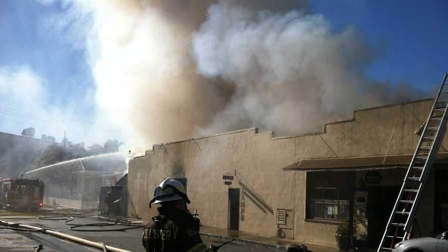A fire Saturday destroyed an antique shop and Chinese restaurant on Washington Street in San Juan Bautista.